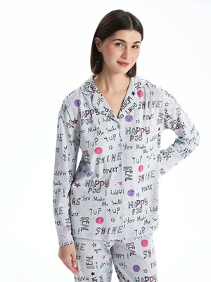 Lc Waikiki Yeni Sezon Gömlek Yaka Desenli Kadın Pijama Takımı