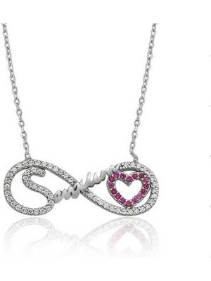Tienda Elegante Gümüş Sevgilim Yazılı Sonsuzluk Bayan Kolye