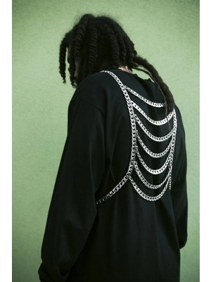 Ravinity Kalın Altın Zincirli Erkek Vücut Aksesuarı Sırt Kolyesi