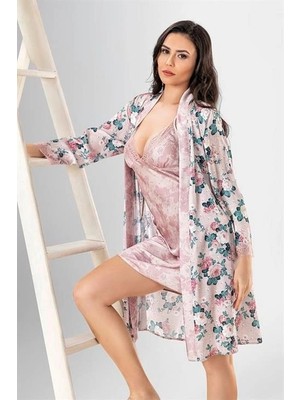 Beruflic  2 Li Kısa Sabahlık Takımı Desenli