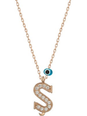 Tienda Elegante Gümüş Nazar Rose Ş Harfi Kadın Kolye