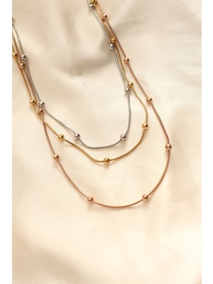 İsmiyle Al 316L Çelik Karışık Renkli Topçuk Tasarımlı Çoklu Kolye