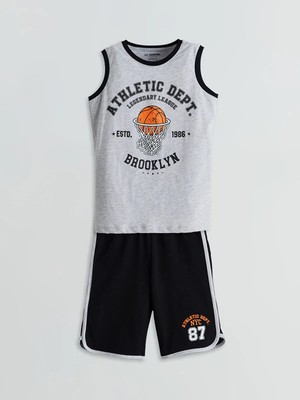 Lc Waikiki Yeni Sezon Bisiklet Yaka Erkek Çocuk Şortlu Pijama Takımı