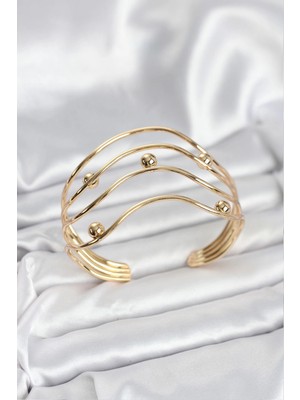 İsmiyle Al Pirinç Gold Renk Kadın Bileklik