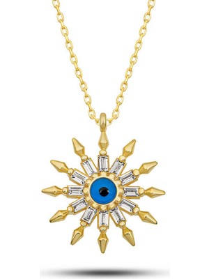 Tienda Elegante Gümüş Gold Koruyucu Göz Güneş Kadın Kolye