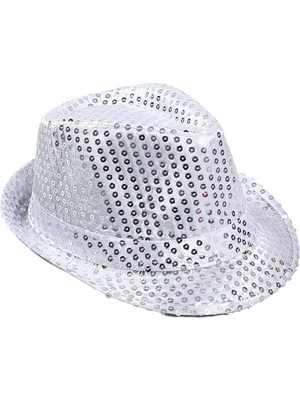 İsmiyle Al Çocuk Boy Gümüş Payetli Şapka Gösteri Şapkası Michael Jackson Şapkası 54 No