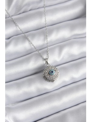 Luz&Pos 316L Çelik Gold Renk Zirkon Taşlı Göz Model Kadın Kolye