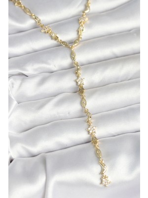 İsmiyle Al Pirinç Gold Renk Kadın Manifest Kolye