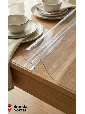Branda Noktası Birinci Sınıf Her Ölçüde Şeffaf Masa Koruma Örtüsü 0,8 mm (Ideal Kalınlık) - Kokusuz - Çizilmez