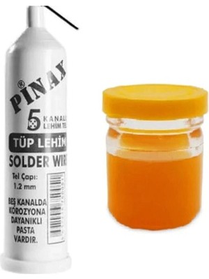 İsmiyle Al Pinax Tüp Lehim Teli 25 gr 1.2mm + Lehim Pastası - 40GR