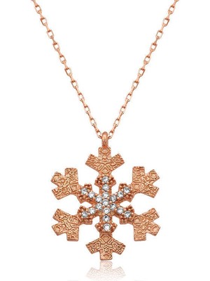 Tienda Elegante Gümüş Kar Tanesi Bayan Kolye