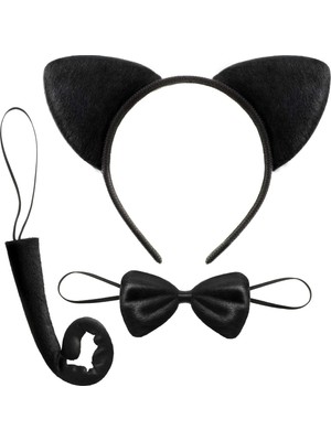 İsmiyle Al Kedi Kostüm Taç Kuyruk Papyon Seti 1 Adet