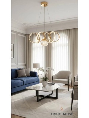 Light House Kıvrım Tek Top Oturma Odası 3 Modlu Modern Avize