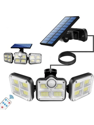 İsmiyle Al Kumandalı Solar Güneş Enerjili 122 Ledli Hareket Sensörlü Bahçe Aydınlatma Sokak Lambası