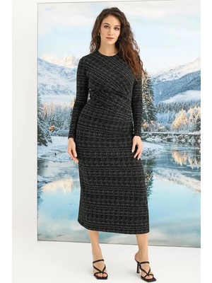 Beruflic  Desenli Uzun Kollu Elbise