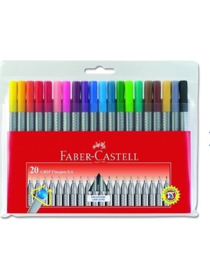 Faber-Castell GRIP Keçeli Kalem 0,4 mm 20li Poşet Parlak Renkli Ergonomik Tasarım