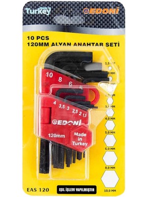 İsmiyle Al Edoni 120 mm 10 Parça Alyan Seti Siyah