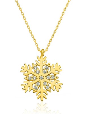 Tienda Elegante ​Gümüş Gold Kar Tanesi Bayan Kolye