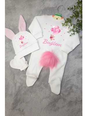 Moda Lime Isimli Balonlu Ayıcık Bebek Tulum Seti – Organik Pamuk – Kişiye Özel – Bebek Cildine Uygun