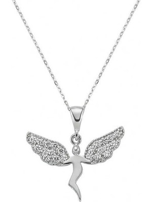 Tienda Elegante Gümüş Meleğim Bayan Kolye