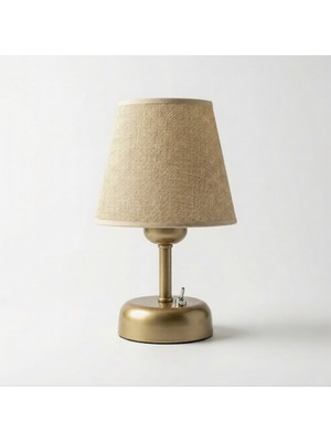 Hobilen Gold Renk Kablosuz Pilli Masa Lambası - Gün Işığı Ledli Dekoratif Mini Abajur