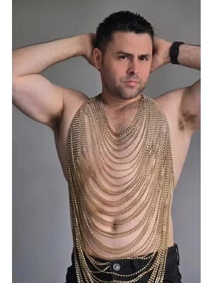 Ravinity Festival Parti Için Vücut Aksesuarı, Erkek Vücut Zinciri
