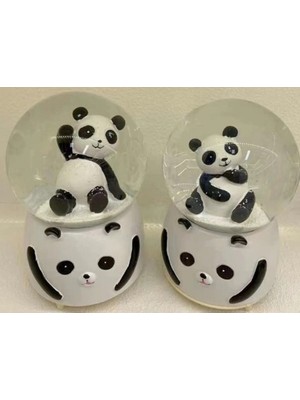 İsmiyle Al Siyah-Beyaz Panda Kar Küresi Orta Boy