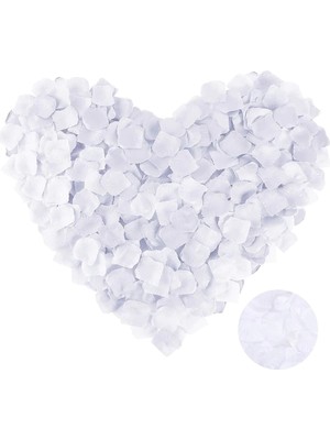 İsmiyle Al Beyaz Renk Gül Yaprağı Şekilli Konfeti 1 Paket 100 Adet