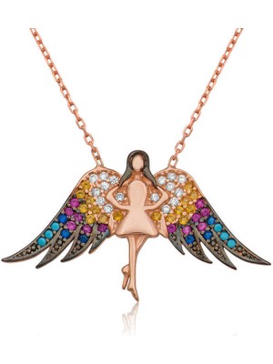 Tienda Elegante Gümüş Melek Bayan Kolye