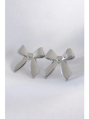 İsmiyle Al Pirinç Gümüş Renk Düz Plaka Fiyonk Küpe