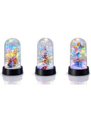 İsmiyle Al Yılbaşı Temalı Işıklı  Dekoratif Cam Fanus ALK5038