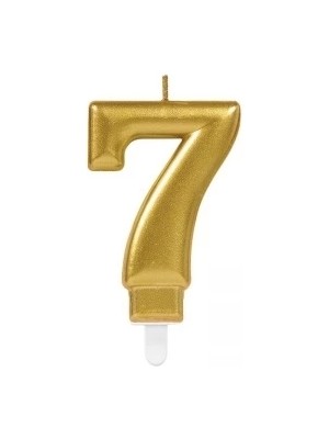 İsmiyle Al 7 Rakam Mum Gold Renk