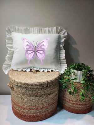 Moda Lime Isme Özel Baskılı Fırfırlı Bebek Dolgulu Yastık Hediyelik (Takı Yastığı Olarakta Kullanılabilir)