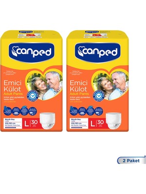 Canped L Beden Nefes Alabilir Yumuşak Tekstil Emici Külot Hasta Bezi 60 Adet – Konforlu ve Güvenli Kullanım