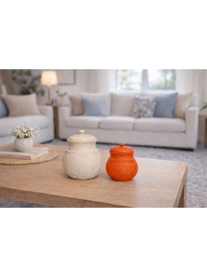 Antik Görünümlü Dekoratif Kavanoz / Amfora / Vazo / Saksı