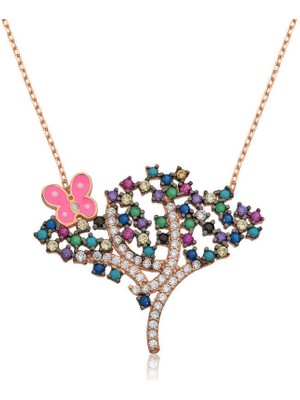 Tienda Elegante Gümüş Bahar Ağacı Bayan Kolye