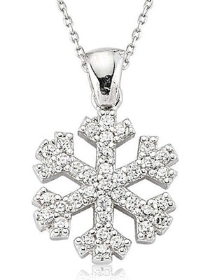 Tienda Elegante Gümüş Kar Tanesi Bayan Kolye