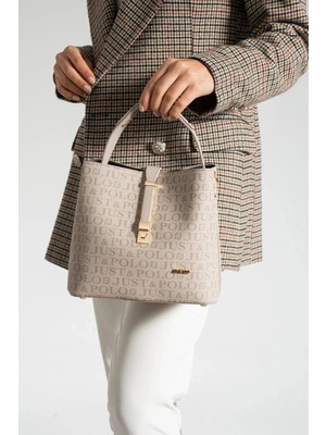 Just Polo  Kadın Orta Boy Su Geçirmez Günlük Şık El ve Omuz Çantası Ebat 23 x 18 cm Shoulder Bag