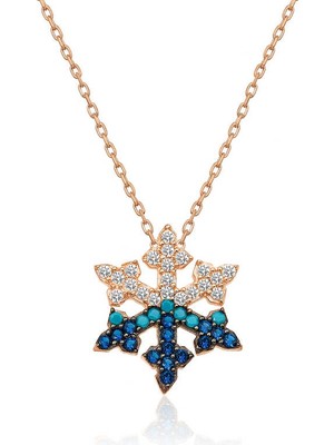 Tienda Elegante Gümüş Rose Kar Tanesi Bayan Kolye