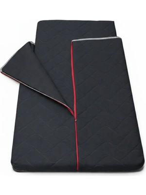 Zish Home Antrasit Taşınabilir Kendinden Fermuarlı Tulumlu Katlanır Kamp Yatağı Anne Yanı Yer Yatağı 5cm