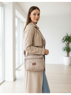 The Tote Bag Kadın Kapitone, Paraşüt Kumaş, Yumuşak Doku Günlük Omuz Çantası