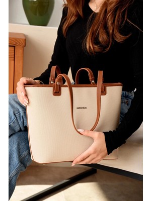 Just Polo  Kadın Orijinal Just Polo Yeni Sezon Büyük Boy Lüks El Çantası Shopper Ebat : 25 x 30 cm