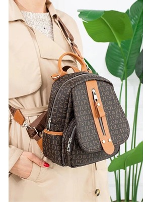 Just Polo  Kadın Günlük Kullanıma Uygun Su Geçirmez Çok Bölmeli Sırt Çantası Shopper