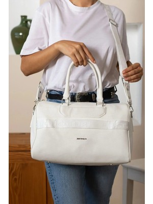 Just Polo  Kadın Yeni Sezon Lakos Kumaş Silindir Büyük Boy El ve Omuz Çantası