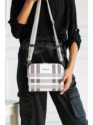 Just Polo  Kadın Omuz Çantası Ekose Kumaş Yeni Sezon 239012MH