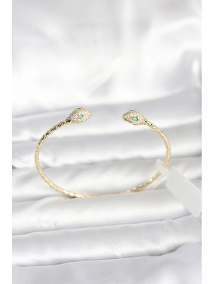 İsmiyle Al Pirinç Gold Renk Yılan Model Bileklik