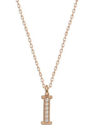 Tienda Elegante Gümüş Rose İ Harfi Kadın Kolye