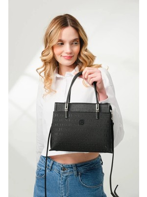 Just Polo  Şıklığın ve Zarafetin Buluştuğu Shopper Siyah Kadın El Çantası Shoulder Bag