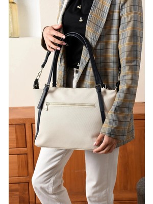 Just Polo  Kadın Orijinal Just Polo Büyük Boy Lakost Kumaş Lüks El ve Omuz Çantası Shopper 27 x 32 cm