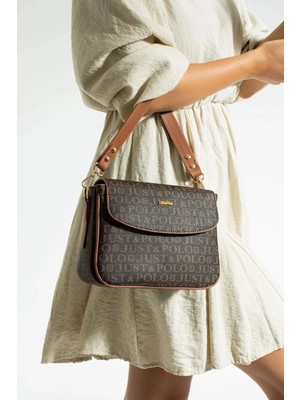 Just Polo  Kadın Baskılı Orta Boy El ve Omuz Çantası